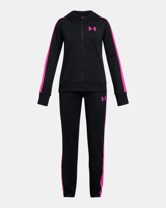 UA Strick-Trainingsanzug mit Kapuze für Mädchen, Black, pdpMainDesktop image number 0